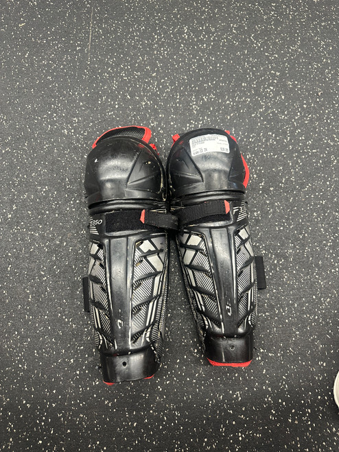 Vist Large View of Product Image Which is Used CCM FT350 Junior Shin Guards Red 13"