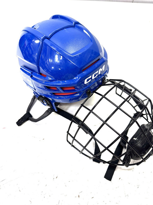 Vist Large View of Product Image Which is Used CCM TACKS 70 Helmet Cage Combo Royal Blue SM