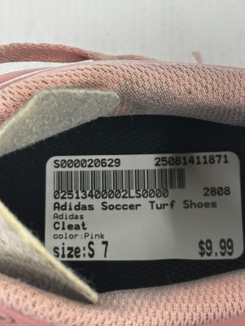 Vist Large View of Product Image Which is Used Adidas Soccer Turf Shoes Pink Senior 7
