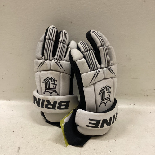 Vist Large View of Product Image Which is Used Brine JR LAX GLOVES Lacrosse Gloves Junior White MD