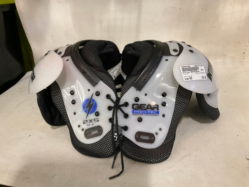 Vist Large View of Product Image Which is Used Pro-Tec INTIMIDATOR FB Shoulder Pads White XXS
