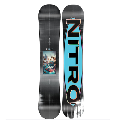 Vist Large View of Product Image Which is New Nitro Cheap Thrills 2026 Snowboard- 155cm Wide
