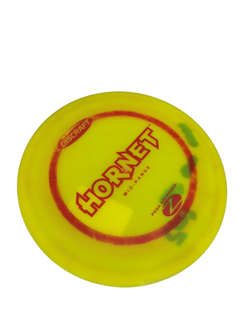 Vist Large View of Product Image Which is Used Discraft HORNET Z LINE Disc Golf Mid Range Yellow