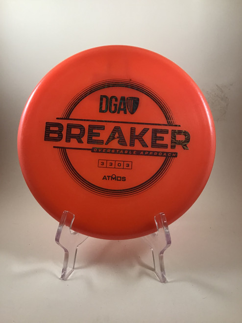Vist Large View of Product Image Which is Used DGA ATMOS BREAKER Disc Golf Mid Range Orange 172g