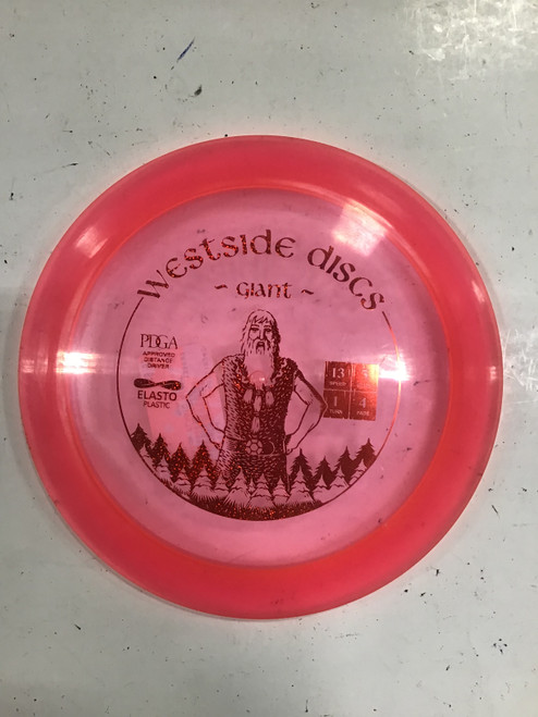 Vist Large View of Product Image Which is Used Westside ELASTO GIANT Disc Golf Driver Pink 173g