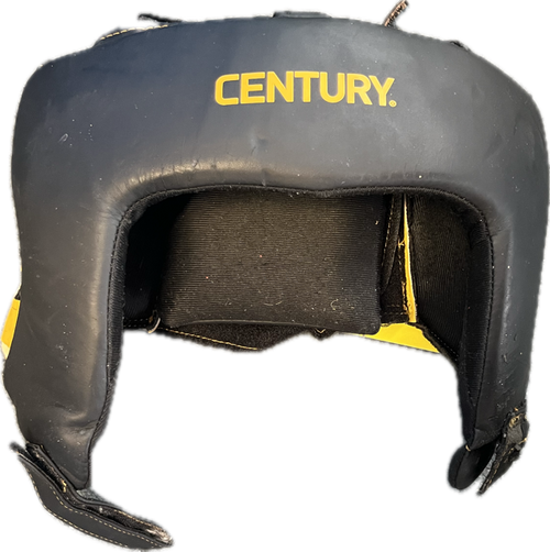 Vist Large View of Product Image Which is Used Century Boxing Headgear Black And Gold