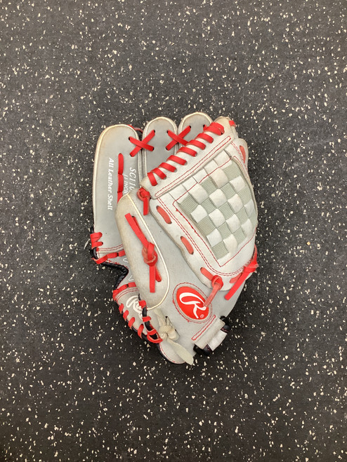 Vist Large View of Product Image Which is Used Rawlings SC110MT BB/SB Glove LH Throw Grey 11"