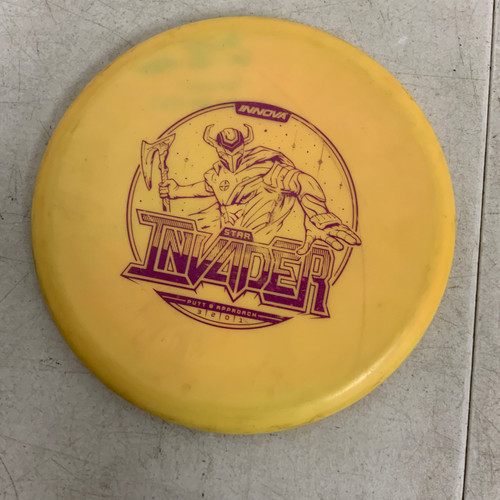 Vist Large View of Product Image Which is Used Innova STAR INVADER Disc Golf Putter Yellow 170g