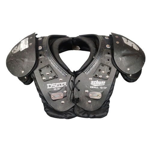 Vist Large View of Product Image Which is Used Schutt DS FLEX 28-30 Youth Football Shoulder Pads Black Small