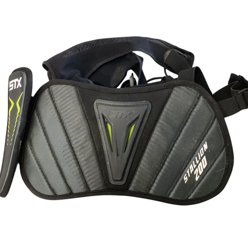 Vist Large View of Product Image Which is Used STX RIB PADS Lacrosse Rib Pads Black Junior