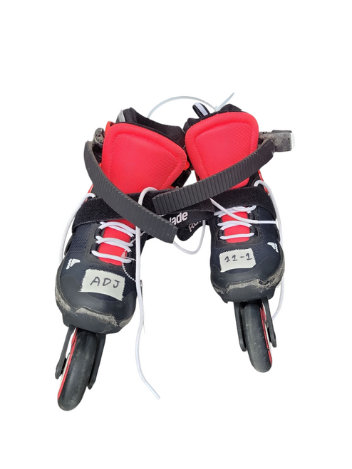 Vist Large View of Product Image Which is Used Rollerblade ADJ 11-1 Junior Rec Fitness Skates Black Adjustable