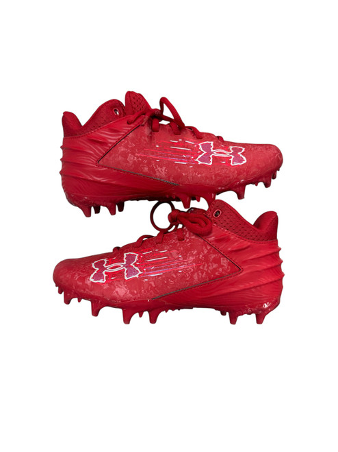 Vist Large View of Product Image Which is Used Under Armour Jr FB Cleats Red Junior 03