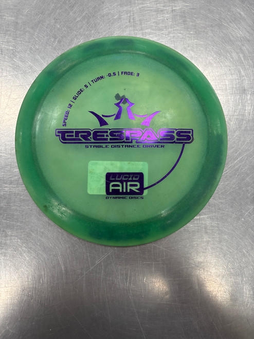 Vist Large View of Product Image Which is Used Dynamic Discs LUCID AIR TRESPASS Disc Golf Driver Green