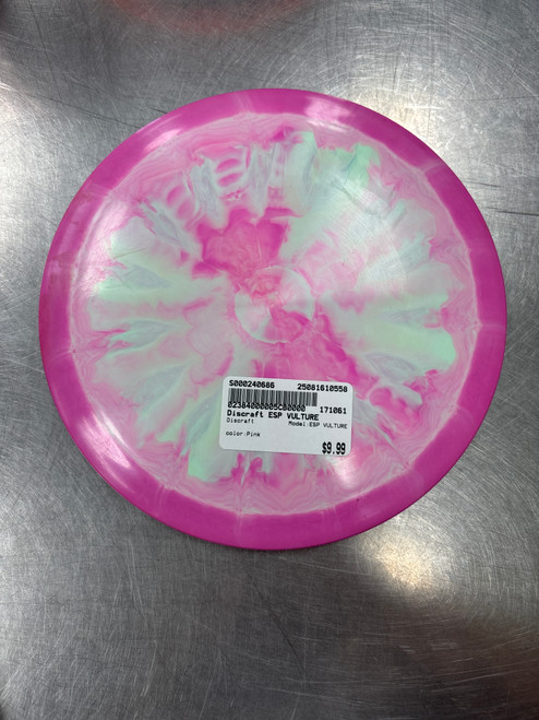 Vist Large View of Product Image Which is Used Discraft ESP VULTURE Disc Golf Driver Pink