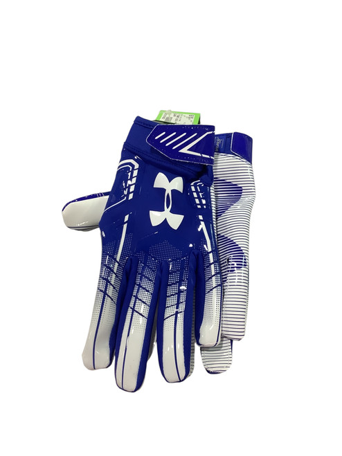 Vist Large View of Product Image Which is Used Under Armour YOUTH LARGE FB Gloves Royal Blue LG