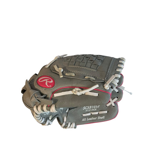Vist Large View of Product Image Which is Used Rawlings SURE CATCH RH Throw Fastpitch Gloves Grey 10 1/2"