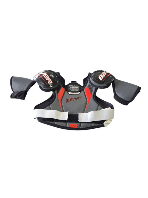 Vist Large View of Product Image Which is Used Bauer LIL SPORT Youth Shoulder Pads LG