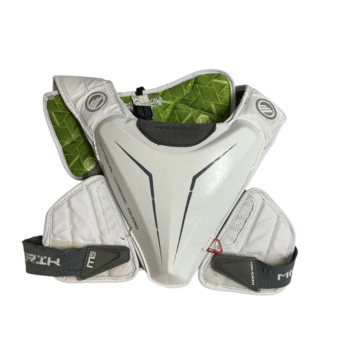 Vist Large View of Product Image Which is Used Maverik M5 Lacrosse Shoulder Pads White MD