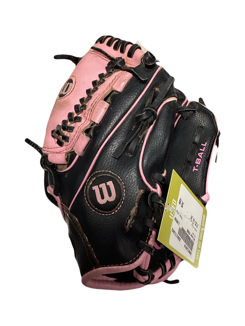 Used Wilson A200 BB/SB Glove RH Throw Pink 10" 11642-S000132010 Vist Large View of Product Image Which is Used Wilson A200 BB/SB Glove RH Throw Pink 10"