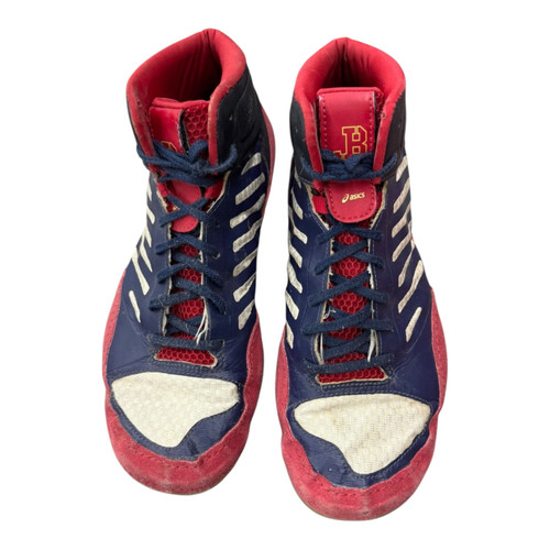 Vist Large View of Product Image Which is Used Asics Wrestling Shoes Navy Blue Senior 7.5
