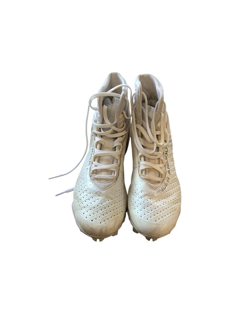 Used Under Armour Adult FB Cleats White Senior 9 11479-S000401866 Vist Large View of Product Image Which is Used Under Armour Adult FB Cleats White Senior 9