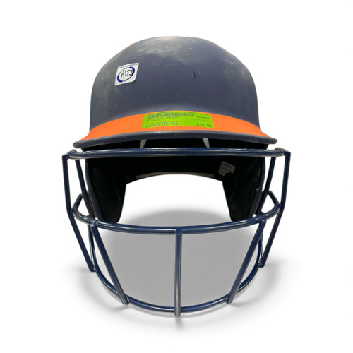 Vist Large View of Product Image Which is Used BoomBah BBHD2 Batting Helmet w/Mask Black And Orange Fits all