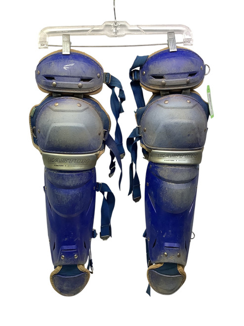 Vist Large View of Product Image Which is Used Easton JEN SCHRO THE FUNDAMENTAL Catchers Leg Guards Royal Blue Intermed