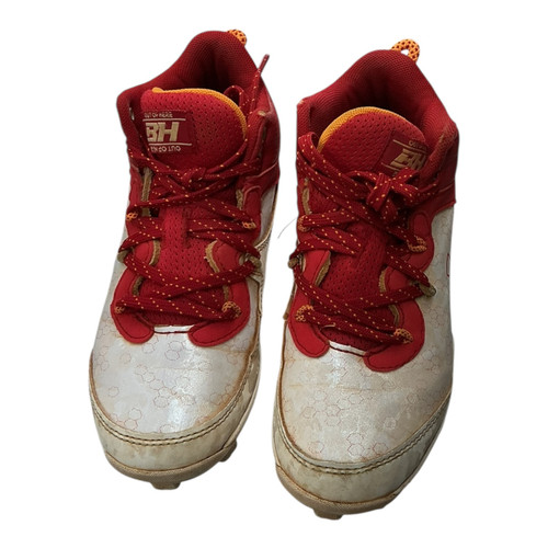 Vist Large View of Product Image Which is Used Under Armour BRYCE HARPER BB/SB Cleats White And Red Junior 01
