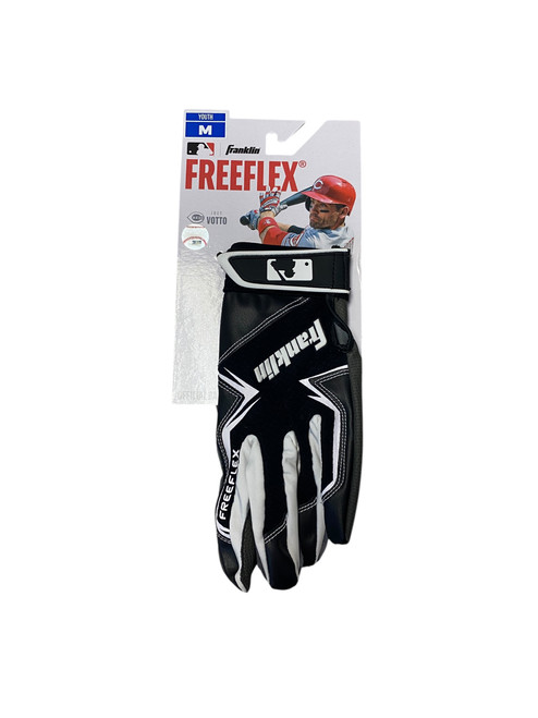 Vist Large View of Product Image Which is Used Franklin BB/SB Batting Gloves Black MD