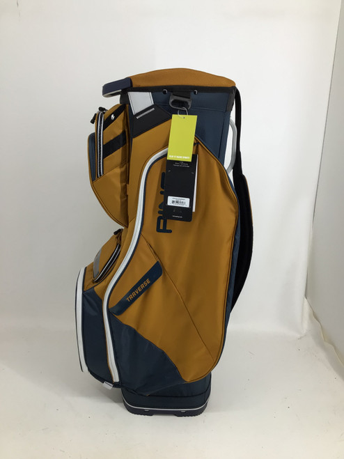 Vist Large View of Product Image Which is Used Ping TRAVERSE 14 WAY CART BAG Mens Cart Bag Vegas Gold
