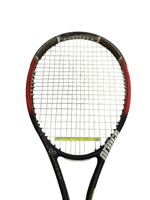 Vist Large View of Product Image Which is Used Prince TRIPLE THREAT HORNET 100 Adult Tennis Racquet Red 4 3/8"