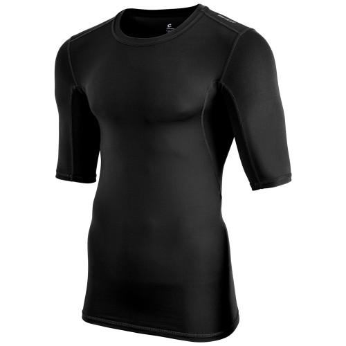 Vist Large View of Product Image Which is New Champro Short Sleeve Compression Shirt Black Adult LG