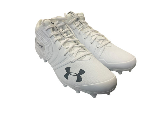 Vist Large View of Product Image Which is Used Under Armour NITRO Adult FB Cleats White Senior 11.5