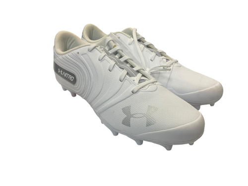 Vist Large View of Product Image Which is Used Under Armour NITRO Adult FB Cleats White Senior 11