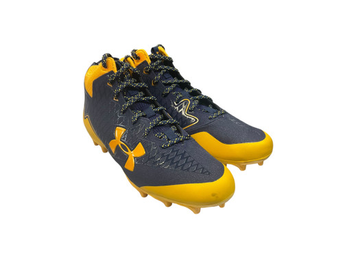 Vist Large View of Product Image Which is Used Under Armour NITRO SELECT Adult FB Cleats Navy Blue And Yellow Senior 9.5