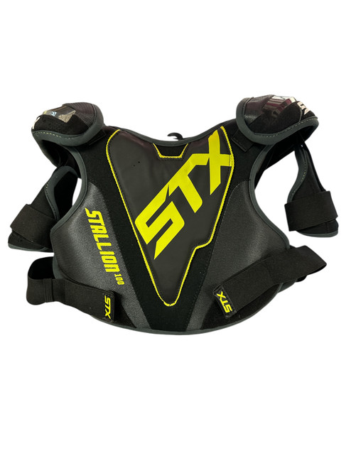 Vist Large View of Product Image Which is Used STX STALLION Lacrosse Shoulder Pads Black SM