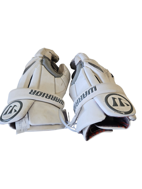 Vist Large View of Product Image Which is Used Warrior BURN Lacrosse Gloves Mens White MD