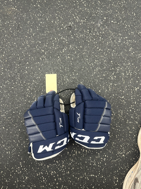 Vist Large View of Product Image Which is Used CCM T4R Youth Gloves Navy Blue 9"