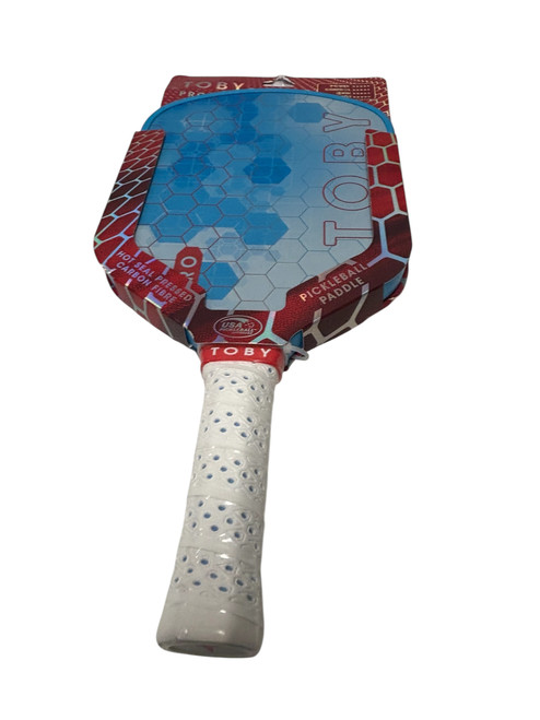 Vist Large View of Product Image Which is New TOBY PRO Dobrik Carbon Fiber Pickleball Paddle Carolina Blue HUN0425