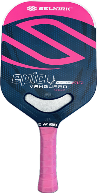Vist Large View of Product Image Which is Used Selkirk VANGUARD POWER AIR Pickleball Racquet Navy Blue