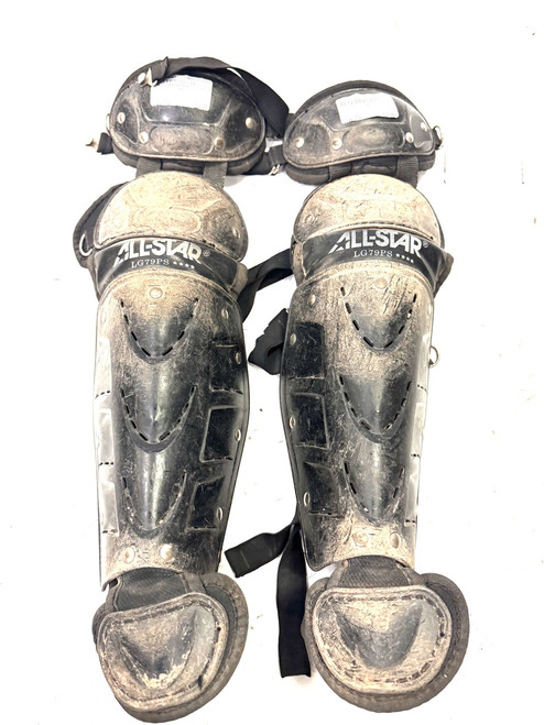 Vist Large View of Product Image Which is Used All-Star LG79PS Catchers Leg Guards Black Youth