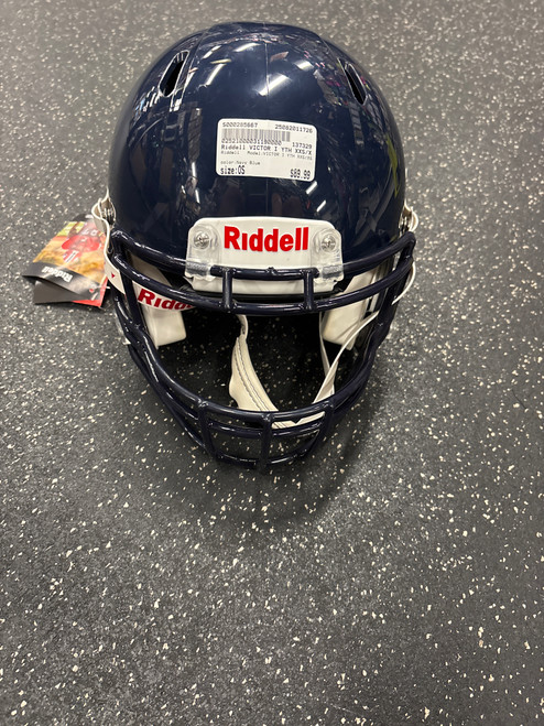 Vist Large View of Product Image Which is Used Riddell VICTOR I YTH XXS/XS FB Helmet Navy Blue One Size