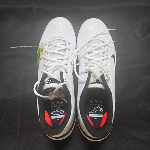 Vist Large View of Product Image Which is Used Nike Alpha Huarache 3 React BB/SB Cleats White Senior 14