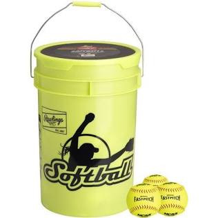 Vist Large View of Product Image Which is New RAWLINGS 18 COUNT FP SOFTBALLS WITH BUCKET