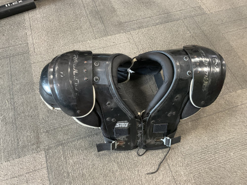Vist Large View of Product Image Which is Used Rawlings SRG COMBAT FB Shoulder Pads Black LG
