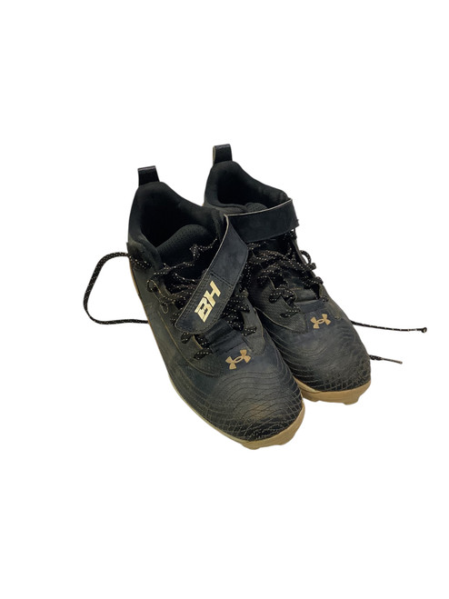 Vist Large View of Product Image Which is Used Under Armour BH BASEBALL CLEATS BB/SB Cleats Black Senior 6.5