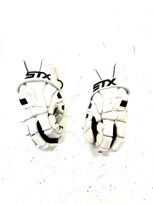 Vist Large View of Product Image Which is Used STX CELL III Lacrosse Gloves Mens White 13"