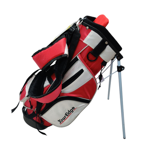 Vist Large View of Product Image Which is Used Tour Edge 4 WAY Jr Golf Stand Bag Red