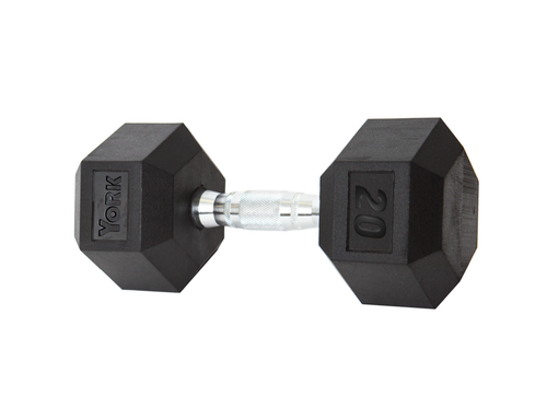 Vist Large View of Product Image Which is New 20 LB RUBBER HEX DUMBBELL