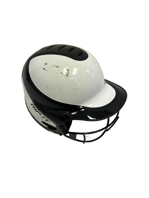 Vist Large View of Product Image Which is Used Rip-It M/L Batting Helmet w/ Mask Black And White